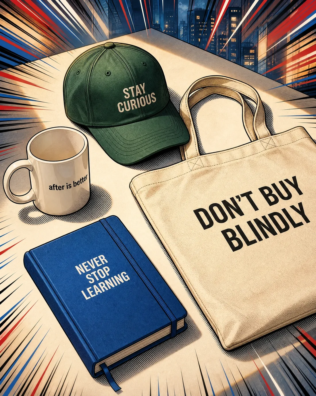 Premium Fynd Out with Ragini mug, cap, tote and notebook statement accessories