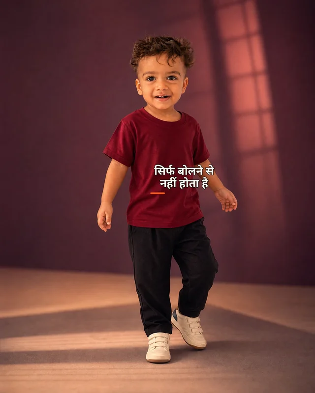 Kabir wearing the Boys सिर्फ बोलने से नहीं होता है Editor’s Mark featuring the exact statement “सिर्फ बोलने से नहीं होता है”.